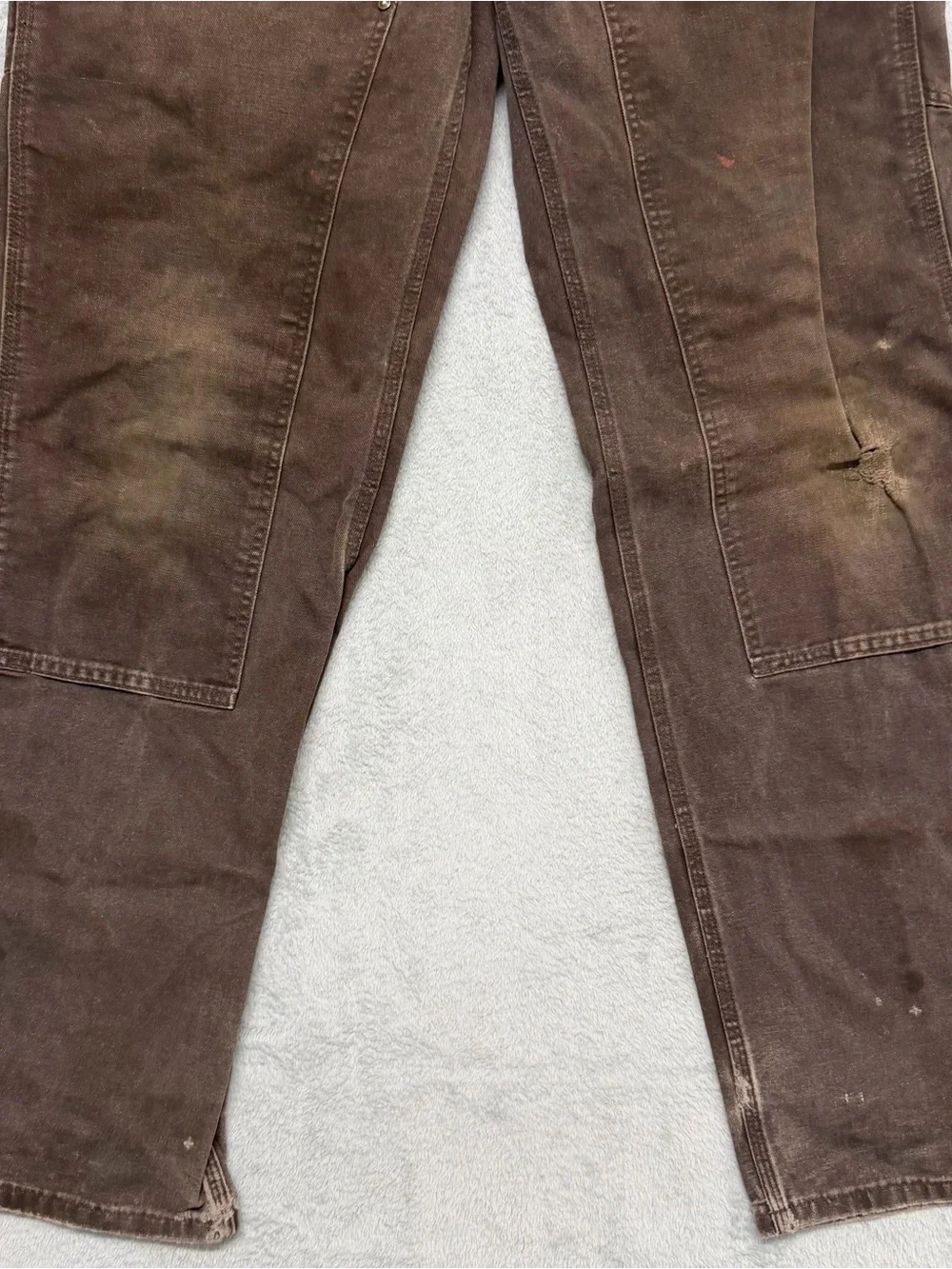 Carhartt Pants Mens 32x34 Brown B136 DKB Loose Duck Double Knee Carpenter Work